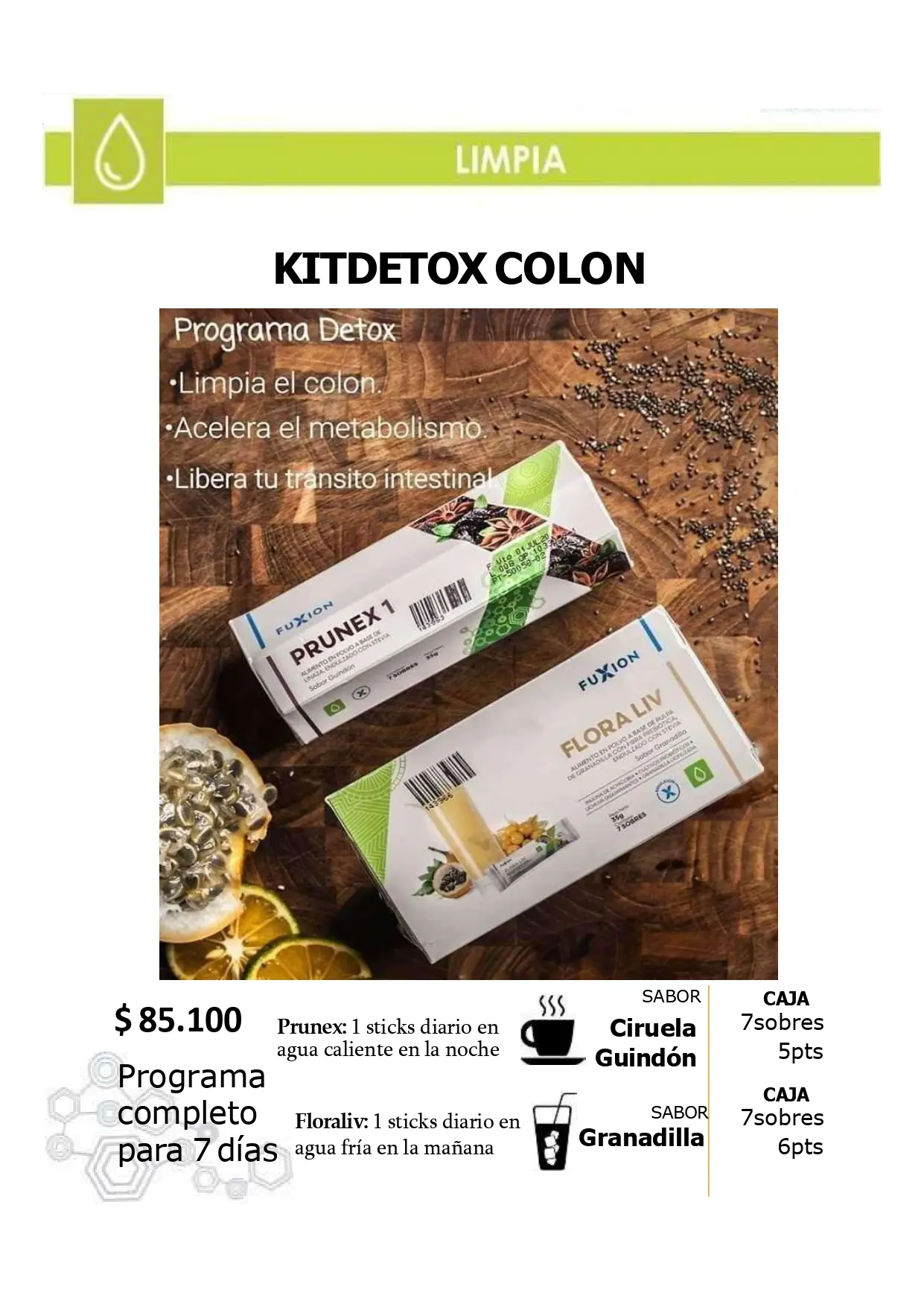 Catálogo Oficial FuXion Colombia 2026 - Página 10 del portafolio de bebidas funcionales en COP