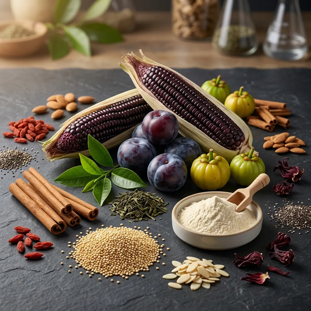 Bodegón de transformación 5/14: alimentos frescos balanceados y bebidas funcionales FuXion.