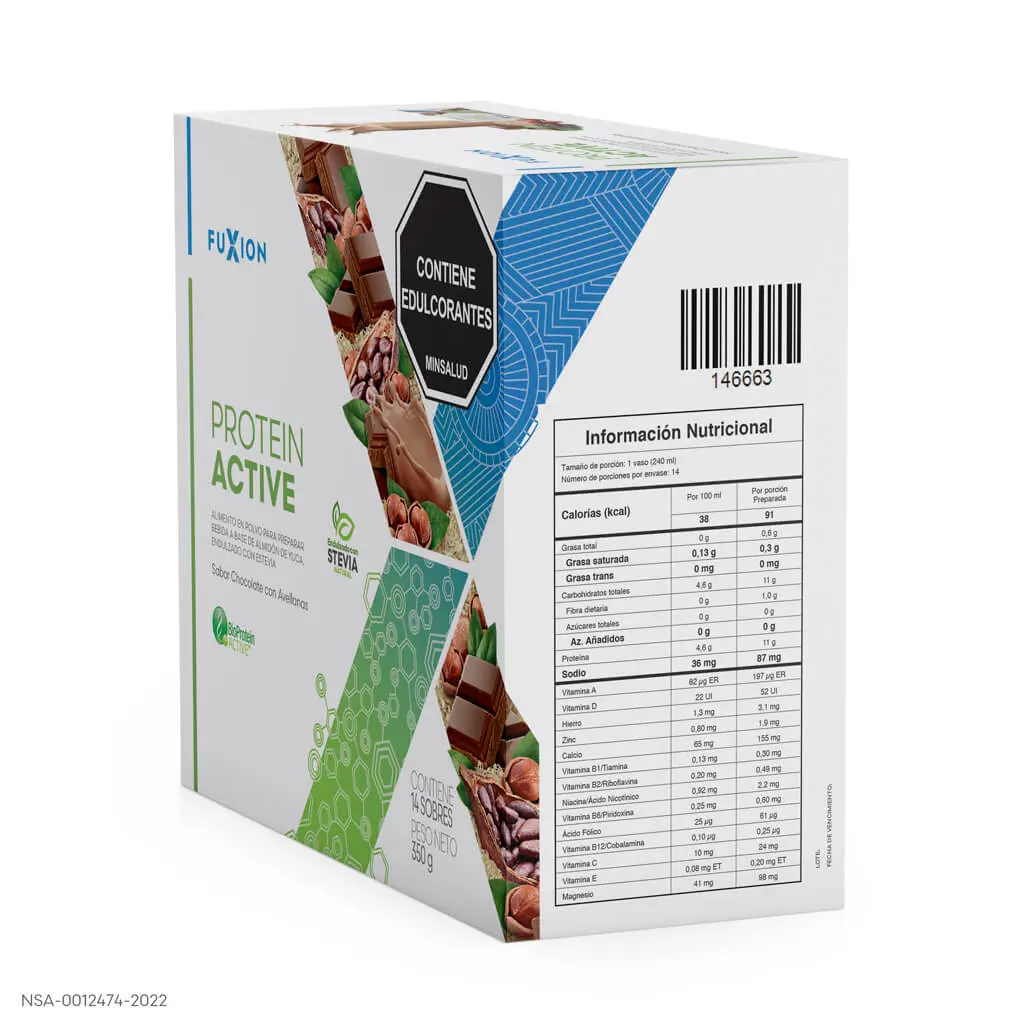 Ingredientes de Protein Active Sport: proteína de quinua, arveja y enzimas vivas.