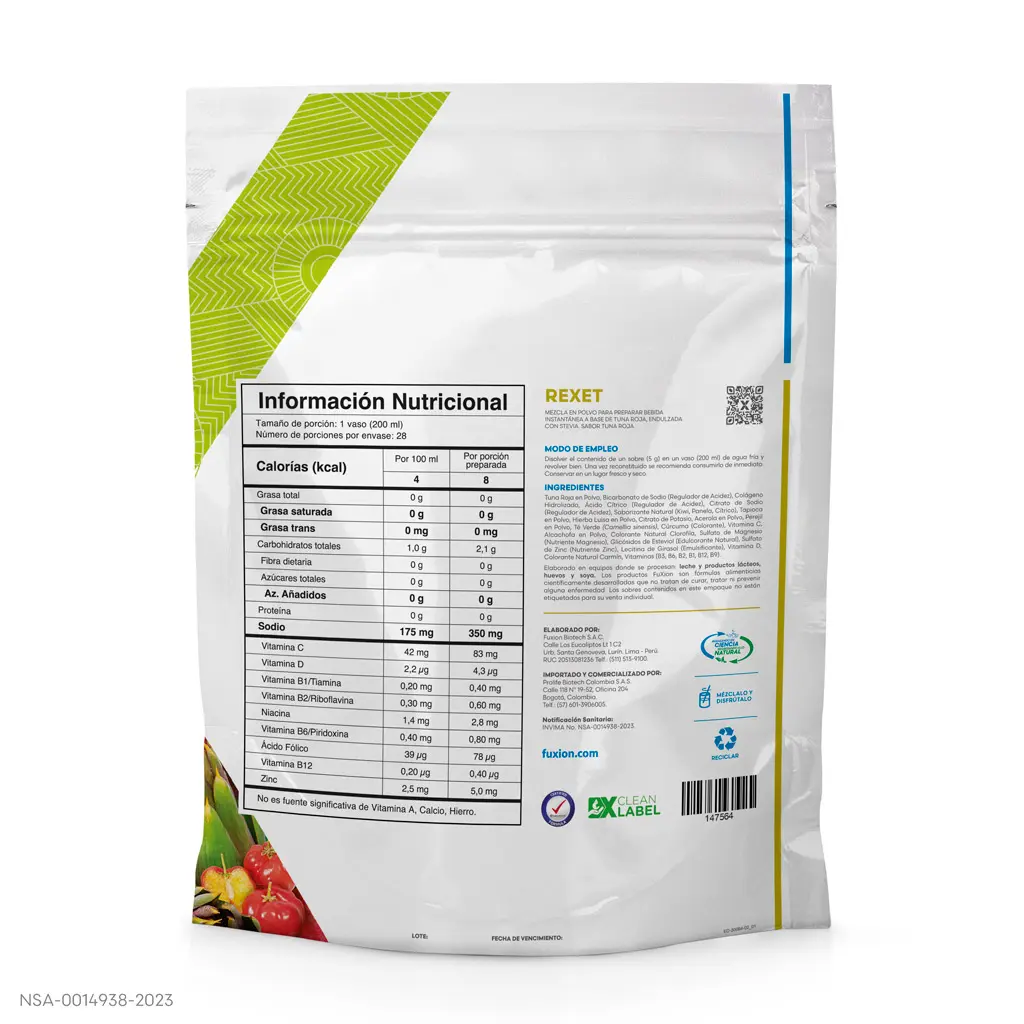 Ingredientes naturales de Rexet: tuna roja (higo chumbo), alcachofa, perejil y taurina.